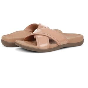 VIONIC Merced Women's Cross Strap Slide Sandals Macaroon Blush Pink - Size 11